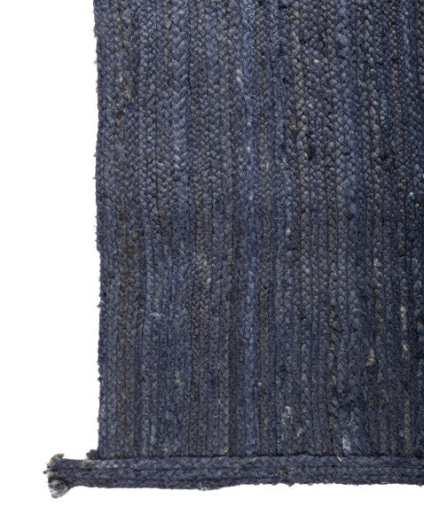 Solid Blue Jute Dhurrie - 4