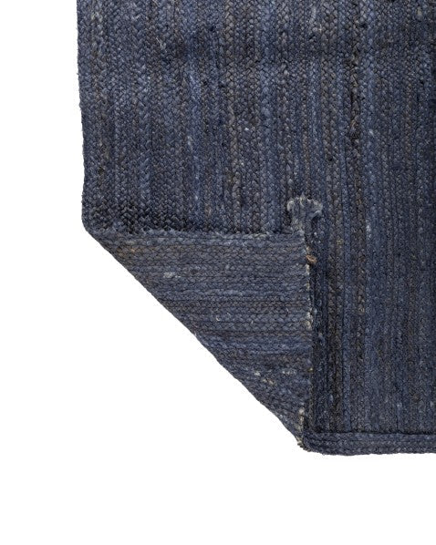 Solid Blue Jute Dhurrie - 5