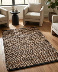 Diamond Brown Jute Dhurrie - 1