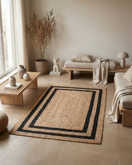 Geometric Brown Jute Dhurrie - 1