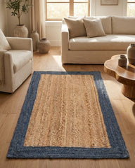 Bordered Brown Jute Dhurrie - 1