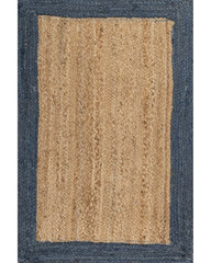 Bordered Brown Jute Dhurrie - 2