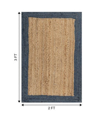 Bordered Brown Jute Dhurrie - 6