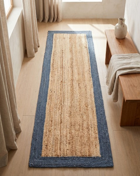 Bordered Brown Jute Dhurrie - 1
