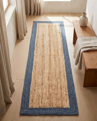 Bordered Brown Jute Dhurrie - 1