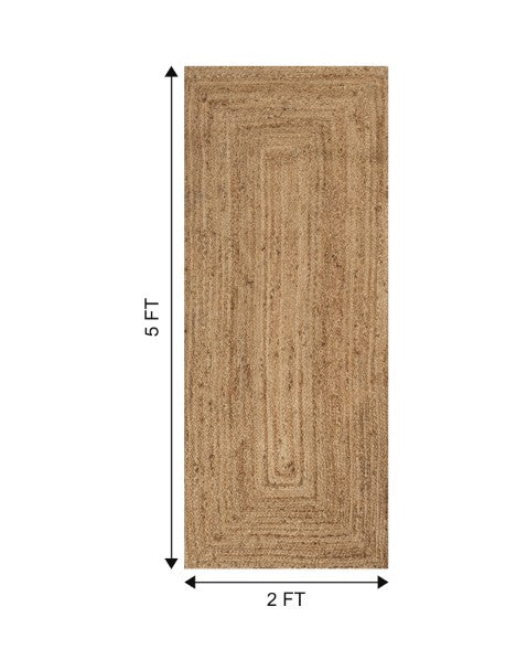Solid Brown Jute Dhurrie - 7