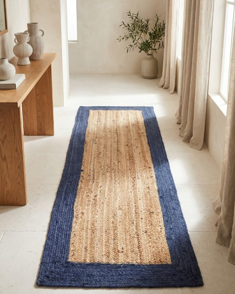 Bordered Brown Jute Dhurrie - 1