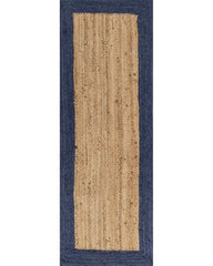 Bordered Brown Jute Dhurrie - 2