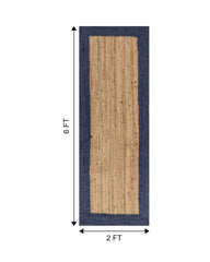 Bordered Brown Jute Dhurrie - 7