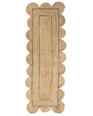 Scalloped Brown Jute Dhurrie - 2