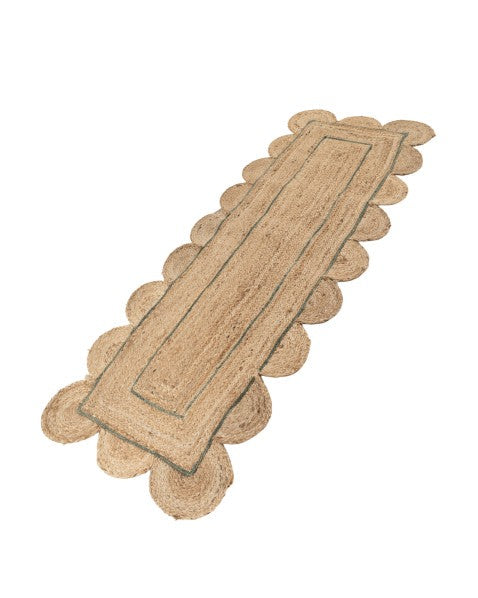 Scalloped Brown Jute Dhurrie - 3
