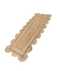 Scalloped Brown Jute Dhurrie - 3