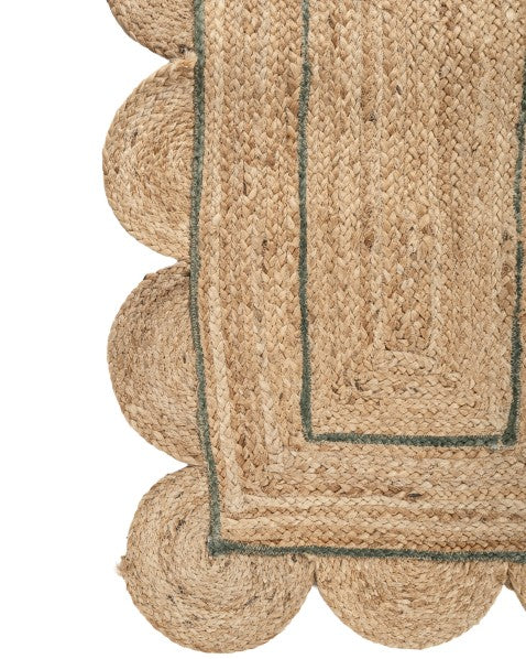 Scalloped Brown Jute Dhurrie - 4