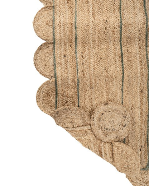 Scalloped Brown Jute Dhurrie - 5