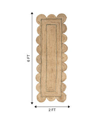 Scalloped Brown Jute Dhurrie - 7