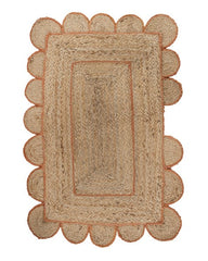 Scalloped Brown Jute Dhurrie - 2