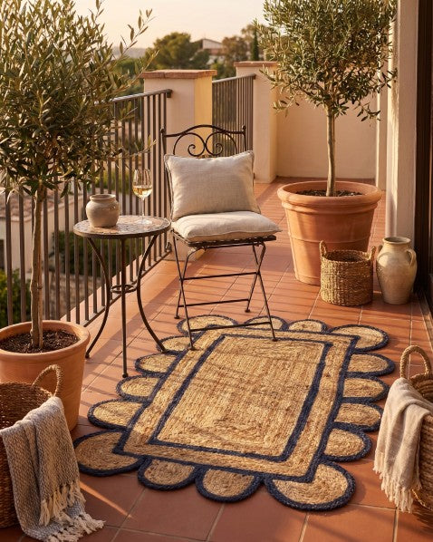 Geometric Brown Jute Dhurrie - 1