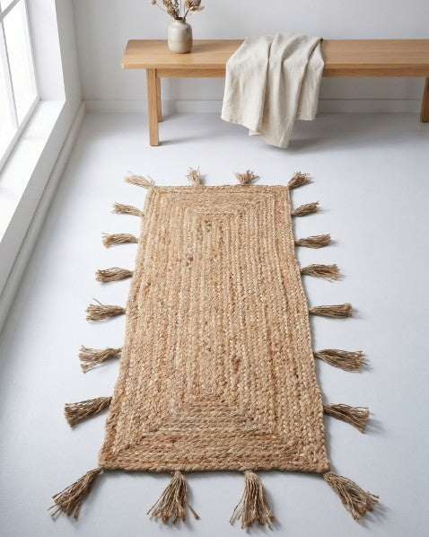 Solid Brown Jute Dhurrie - 1