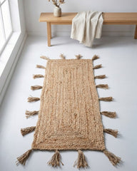 Solid Brown Jute Dhurrie - 1