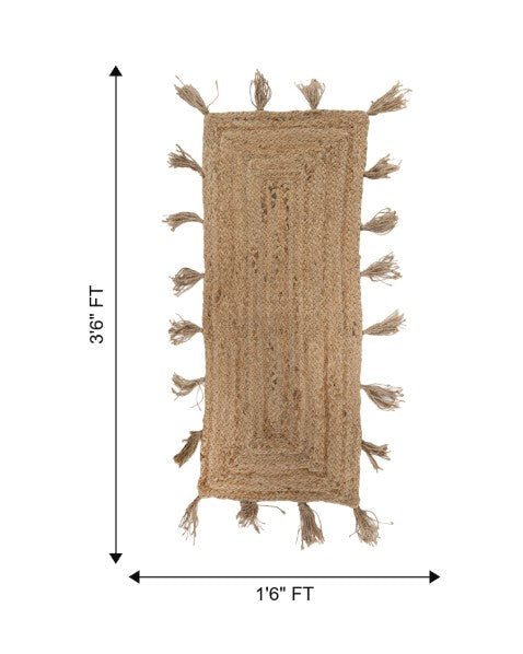Solid Brown Jute Dhurrie - 6