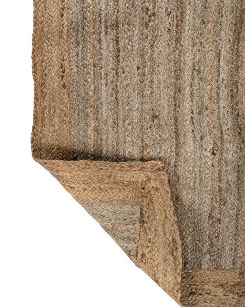 Bordered Brown Jute Dhurrie - 5