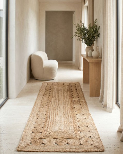 Cutwork Brown Jute Dhurrie - 1