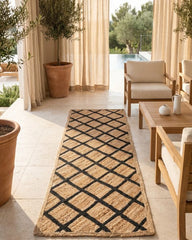 Lattice Brown Jute Dhurrie - 1