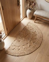 Floral Brown Jute Dhurrie - 1