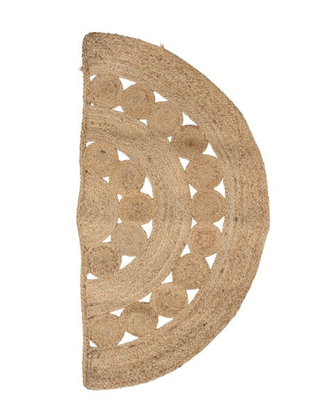 Floral Brown Jute Dhurrie - 2