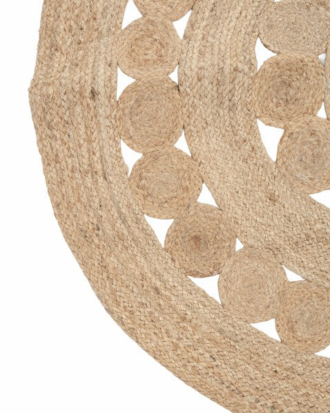 Floral Brown Jute Dhurrie - 4