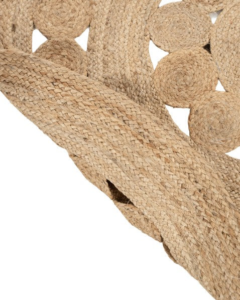 Floral Brown Jute Dhurrie - 5