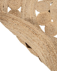 Floral Brown Jute Dhurrie - 5