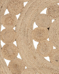 Floral Brown Jute Dhurrie - 6