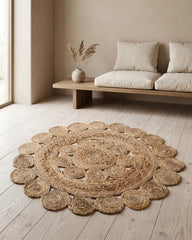 Cutwork Brown Jute Dhurrie - 1