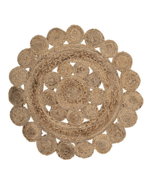 Cutwork Brown Jute Dhurrie - 2
