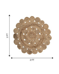 Cutwork Brown Jute Dhurrie - 6
