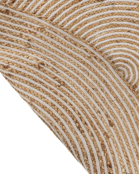 Textured Brown Jute Dhurrie - 5