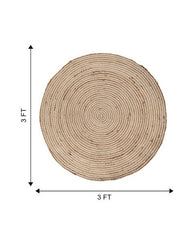 Textured Brown Jute Dhurrie - 7