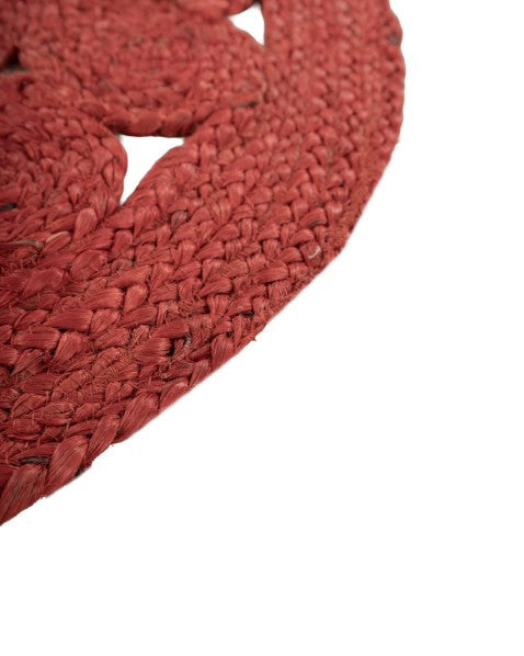 Cutwork Red Jute Dhurrie - 4