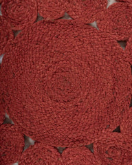 Cutwork Red Jute Dhurrie - 5