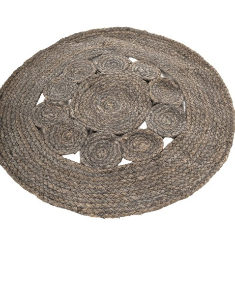 Cutwork Silver Jute Dhurrie - 3