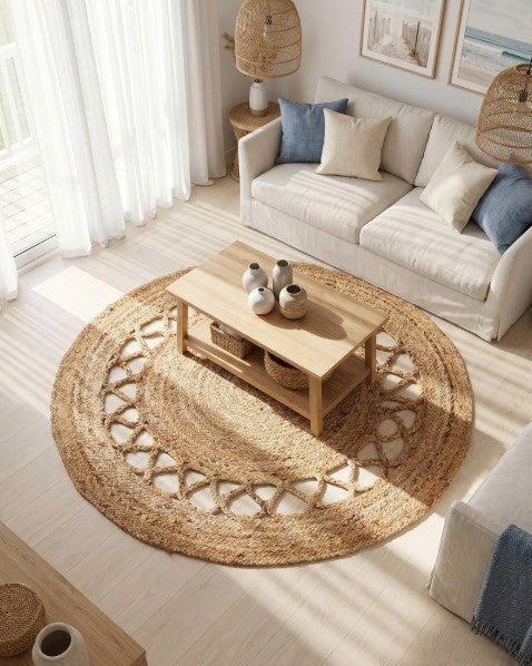 Braided Brown Jute Dhurrie - 1