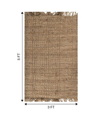 Solid Brown Jute Dhurrie - 7
