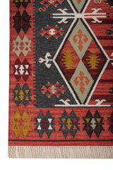 Asterlane Ribbon Red Treetop 5X7'6 Feet Dhurrie 100% Cotton for Living Room,Bedroom,Home