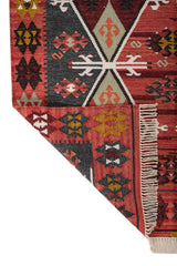 Asterlane Ribbon Red Treetop 5X7'6 Feet Dhurrie 100% Cotton for Living Room,Bedroom,Home