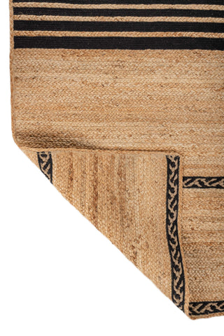 Asterlane Tan Ebony 6X9 Feet Dhurrie 80% Jute and 20% Cotton for Living Room,Bedroom,Home