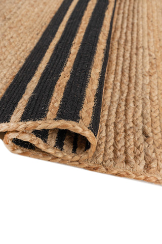 Asterlane Tan Ebony 6X9 Feet Dhurrie 80% Jute and 20% Cotton for Living Room,Bedroom,Home