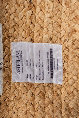 Asterlane Tan Ebony 6X9 Feet Dhurrie 80% Jute and 20% Cotton for Living Room,Bedroom,Home