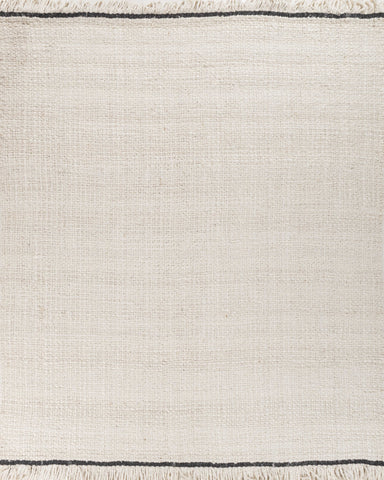 Asterlane White Ebony 6'6X8 Feet Dhurrie 100% Jute for Living Room,Bedroom,Home