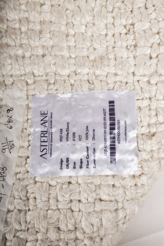 Asterlane White Ebony 6'6X8 Feet Dhurrie 100% Jute for Living Room,Bedroom,Home